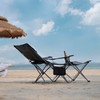 apollo walker Reclining Beach Chair, Adjustable 90-135° Backrest Camping Lounge