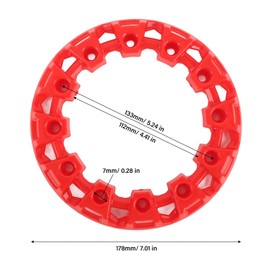 4 Pcs ATV Wheel Rim Hub Protector Cover Tire Decor, 6 Inch Plastic Tires Decorative Rim Guard Universal Tyre Rim Guard Cover Spare Parts for Go Kart (Red)