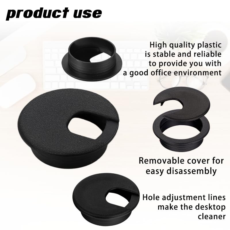 120 Pack Desk Grommet 2 Inch, Plastic Cable Grommet Hole