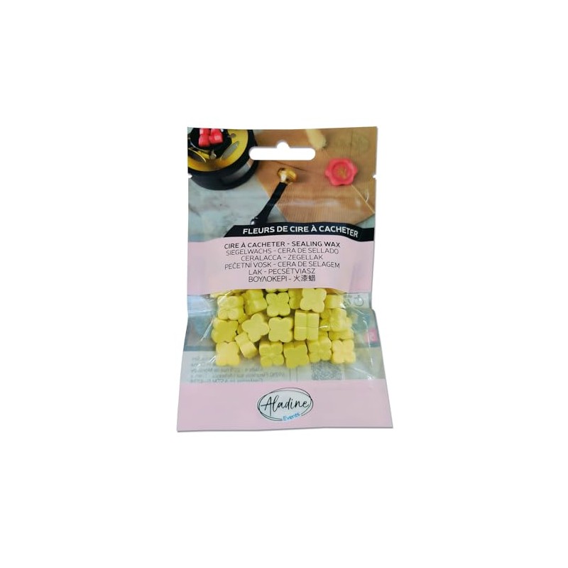 Aladine - 60 Paint Over Wax Beads - Pastel Yellow