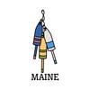 CafePress Maine Buoys Greeting Cards Folded Greeting Card Matte