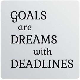 24"x24" Goals are Dreams with Deadlines Wall Decal Sticker Art Mural Home Decor Vinyl Lettering Words Success