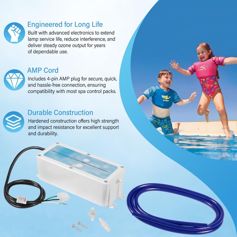 Bonbo 1106523 EUV3 Spa Ozonator Kit with 4-Pin AMP Cord