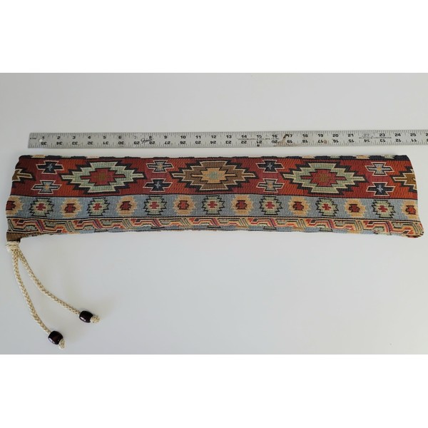 Native American Flute Bag - beautiful Aztec design, woven fabric