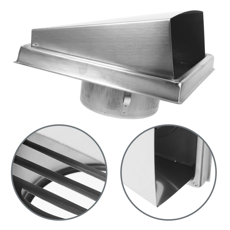 TEHAUX Stainless Steel Square Exhaust Vent Cover Rainproof Design for