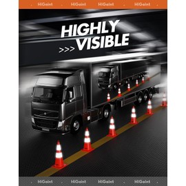 12 Pack HiGiant 28 inch Traffic Safety Cones with Reflective Collars, Sturdy Orange PVC Cones for Road Safety, Parking lot and Driving Training