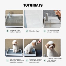 Litter Pan with Grid Dog Training Pan Cage with Toilet Tray Animal Litter Box for Dog, Hamsters, Guinea Pig