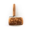 Engraved Mini Rolling Pin with Pattern for Embossed Cookies (FOLK