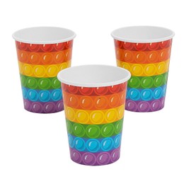 Fun Express Lotsa Pops Rainbow Color Paper Cups - 8 Ct.