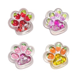 Aqzaxora 4pcs Colorful Cat Paw Squishy,Cute Cat Paw Squishy Toys,Glitter Cat Paw Toys Sensory Toys Handmade Soft Fidget Toys for Stress Relief(Fruit)