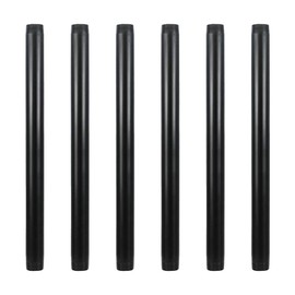 GeilSpace 6 Pack 3/4" × 14" Pre-Cut Black Metal Pipe, Industrial Steel Fits Standard Three Quarters Inch Black Threaded Pipes and Fittings - Vintage DIY Industrial Shelving (3/4" × 14", Black)