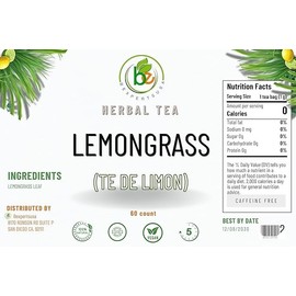 B-Experts Store Limón Té (Lemongrass Tea) – 60 Tea Bags – 100% Natural, Vegan, Herbal – Gluten-F