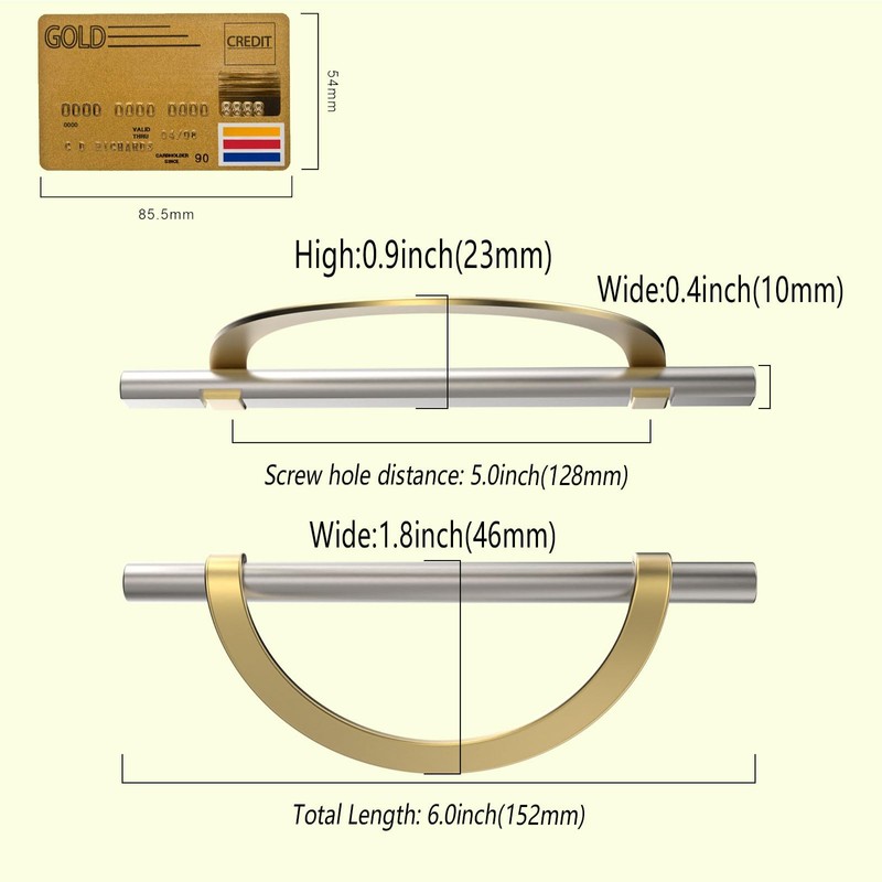 Coinkoly 10 Pack Brushed Satin Nickel and Gold Cabinet Pulls