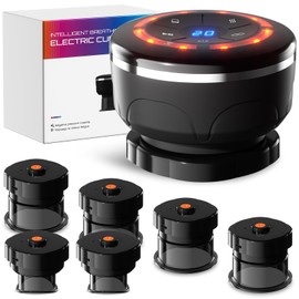 UBALANCE Cupping Kit for Massage Therapy, Cupping Therapy Set 6 Cups, Electric Smart Cupping Machine, 4 in 1 Negative Pressure Massager with 12 Modes for Fatigue Relief, Black