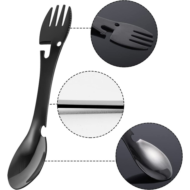 Utility Camping Spork Functional Spork Stainless Steel Spork Outdoor Spoon