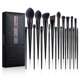 EIGSHOW 19 pcs Schminkpinsel Set Kingnight Series Pinsel Makeup Pinsel Makeup Pinsel Set Premium Synthetik Puder Foundation Contour Blush Concealer Lidschatten Blending - Schwarz
