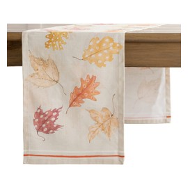 Maison d' Hermine Colors Of Autumn 100% Cotton Table Runner Farmhouse Tabletop Cover for Home Kitchen Dining Décor Parties Family Dinners Wedding Thanksgiving/Christmas (37cm x 180cm)