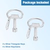 QUARKZMAN Set of 4 Triangular Key Wheelie Bin Metal Triangle