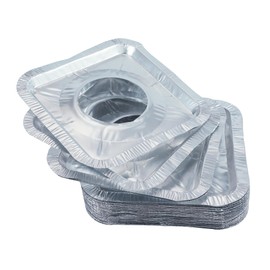 Waytiffer Gas Burner Liners (50 Pack) 8.5" Disposable Aluminum Foil Square Stove Burner Covers - Gas Range Protector Foil Liners to Catch Oil, Grease and Food Spills