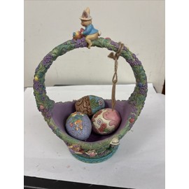 Enesco Jim Shore On The Hunt For Easter Surprises Basket Figurine with Eggs New in Box