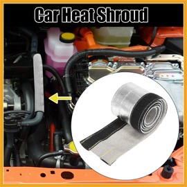 Partuto Car Heat Shroud 3/8" ID 3.2ft Aluminized Sleeving Shield Sleeve Replacement