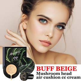 CAHIUYOA Mushroom Head Air Cushion CC Cream BB Cream Mushroom Head Foundation Full Coverage Foundation Makeup Long Lasting Moisturize Matte Concealer - 05 Buff Beige