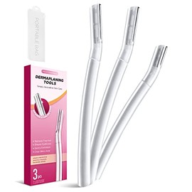SINAHET Dermaplane - Maquinilla de afeitar para la cara, (3 unidades) herramienta profesional de dermaplaning para vello facial fino, depilación facia
