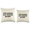 Red Onions Are Clearly Purple Funny Vegetable Throw Pillow