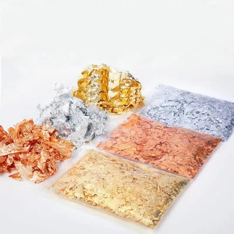 Copos De Lámina De Oro Para Resina Pintura Uñas Decoración
