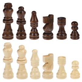 NUOBESTY 32pcs Wooden Chess Pieces Staunton Chessmen Pieces No Board 2.5 Inch