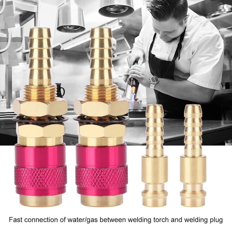 2 pieces 8 mm water-cooled and gas adapter, quick hose