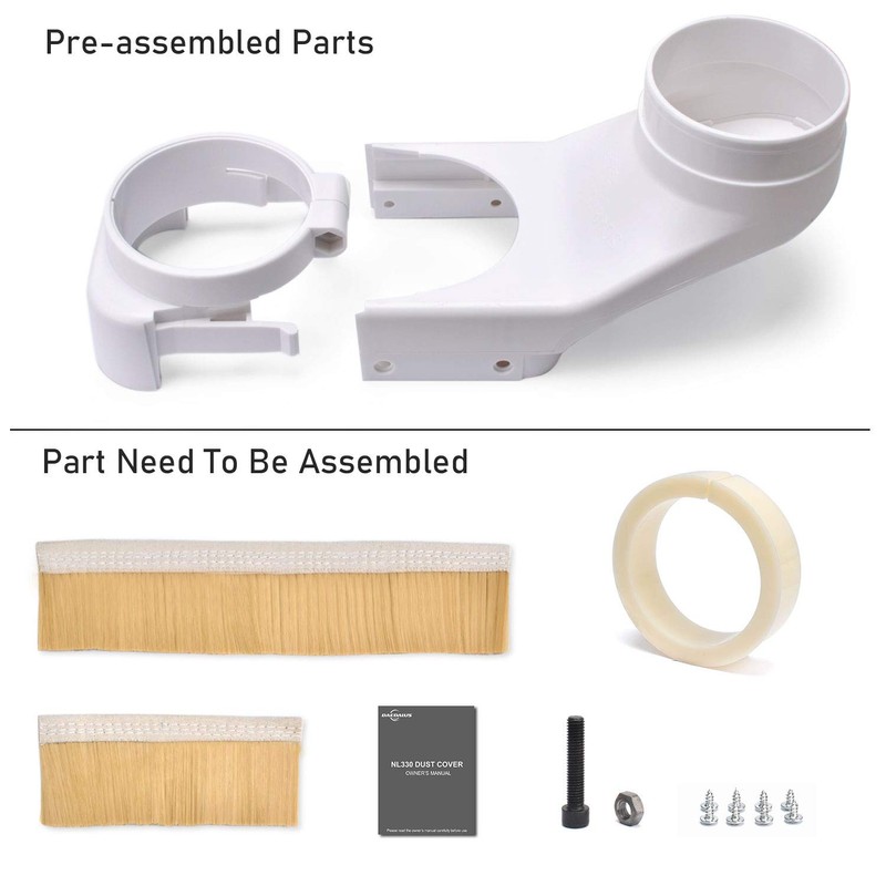 Daedalus NL330 - zapato de polvo CNC, 80 mm, color