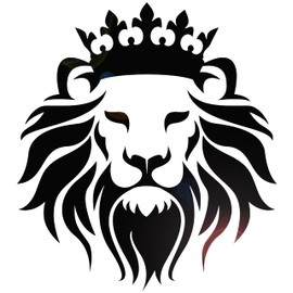 Vinyl Wall Decal Lion King Crown Predator Wild Animal Head Stickers Mural Large Decor (g8540) Black
