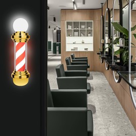 GMSLuu Barber Pole Light Rotating Hair Salon Open Sign,IP54 Waterproof, Save Energy, Wall Mount,Rotating Barber Light Pole for Hair Salons, Barbershops, and Spa Stores. (68CM Red,White)