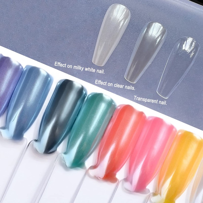 Magic White Pearl Chrome Nail Powder Solid Glitter Fairy Shell