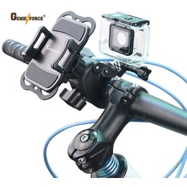 Genieforce GFH01 Non-Slip Universal 360° Rotatable Mobile Phones and Smartphones Holder for Bicycle, Motorcycle - Face ID/Touch ID Compatible - With Holder for GoPro Action Cameras