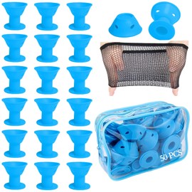 50PCS Magic Silicone Hair Rollers Includes 25 Large & 25 Small Sleeping Curlers for Natural Waves No Heat, No Damage, Reusable Hair Styling Tool for Women
