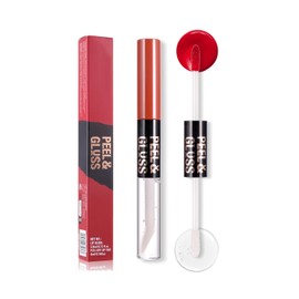 Labial Tipo Tinta Peel-Off con Acabado Mate, Doble Cabezal con Brillo Transparente Reparador, Fácil de Aplicar, Waterproof, Hidratante y de Larga Duración (03)