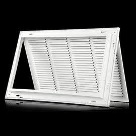 24x14 Return Air Grille [Duct Opening],Steel Air Return Vent Cover [Fixed Hinged] for 1-inch Filters,Return Air Grilles for Sidewall and Ceiling (24"W x 14"H [Duct Opening])