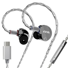 Auriculares intrauriculares con cable CCA Phoenix con micrófono, audífonos con controlador dinámico de doble imán con sonido HiFi, auriculares profesionales de metal completo para juegos/audiófilos