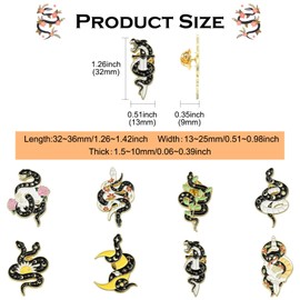 UR URLIFEHALL 8 pcs 8 Styles Gothic Backpack Brooches Enamel Snake Dagger Skull Horror Brooch Pins for Clothing Bags Lapel Jackets DIY Decoration