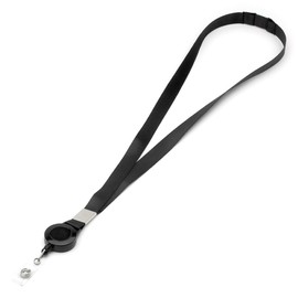 Black Retractable Lanyards Badge Holder by LanyardsTomorrow 15mm Flat Plain Neck Straps with Safety Breakaway Pull, ID Badge Holders Extendable Reel Clip Pack of 10