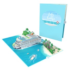 MOKIO MOKIO® Pop-Up Karte Reise – Kreuzfahrschiff – 3D Grußkarte für eine Kreuzfahrt, Schiffsreise oder Urlaub, Schiff Reisegutschein zum Geburtstag