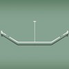 Naiture Neo-Angle Shower Curtain Rod Aluminum with Ceiling Support, 25"