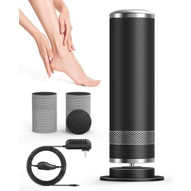 Electric Foot Callus Remover, Upgrade Electric Foot File Callus Remover for Feet, Adjustable Speed Foot File with 60 Pcs Sandpaper Discs, Foot Scrubber for Cracked, or Tough Skin and Calluses, Black