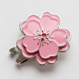 Cherry Blossom Golf Marker Hat Clip Magnetic Detachable Cherry Petal Ball Marker (Dark Pink)