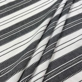 Serafina Home Nautical Striped Black and White Fabric Shower Curtain: 100% Cotton Luxury Hotel with Detailed Decorative Weave for Bathroom 70" x 72" (Caleb Black)