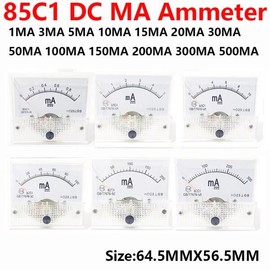 호환 아날로그 미터 패널 측정 범위 DC 앰프 85C1-mA 1mA [09 3MA] Compatible Analog Meter Panel Measurement Range DC Amp 85C1-mA 1mA [09 3MA]