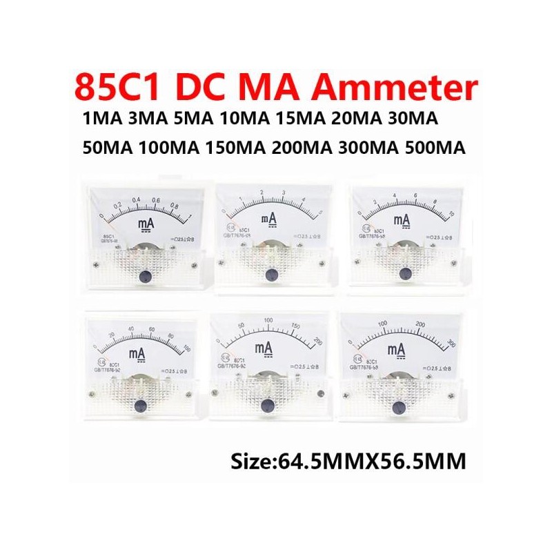 호환 아날로그 미터 패널 측정 범위 DC 앰프 85C1-mA 1mA