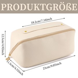 Kosmetiktasche Groß Hohe Kapazität Verwendet Für Damen, Tragbar Make Up Tasche Und Make Up Bag Wasserdicht, Hochwertig Kosmetiktasche Damen, Makeup Bag Familiennutzung Oder Reisenutzung Usw (Weiß)
